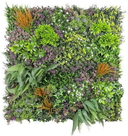Goleray Paneles de pared de césped de 40 x 40 pulgadas, 1 paquete de telón de fondo de vegetación artificial, decoración de césped falso, panel de boj 3D, hiedra sintética, seto de privacidad para