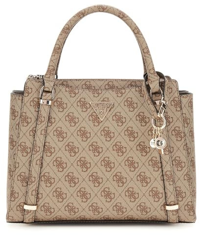 GUESS Eco Erica 2 Compartment Satchel Latte Logo