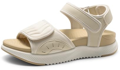 DREAM PARIRS vandringssandaler för kvinnor valvstöd plattform ortopediska sandaler bekväma öppen tå promenader sommar lätta utomhus atletiska sportskor, BEIgE, 41 EU
