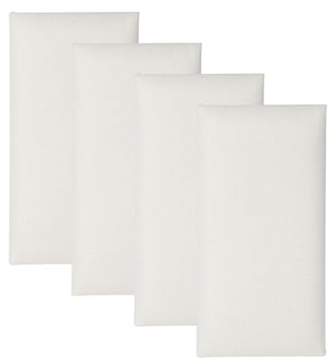 EUNEWR Paneles de pared acolchados, 4 unidades, 40 x 20 cm, panel acolchado autoadhesivo, cojín de pared para cabecero de cama, habitación infantil, dormitorio y oficina, relleno suave (blanco)