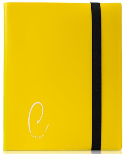 CARDSON Trading Card Binder 9 Pockets - 30 Pages Holding 540 Cards - Side Loading Card Book - Anime Card Binder (Red) (Yellow)