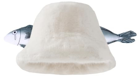 SIEBOLD Chapeau en peluche poisson, bonnet amusant, bonnet en peluche d'hiver, convient pour l'hiver en plein air, chaud, costume de carnaval, accessoire de fête
