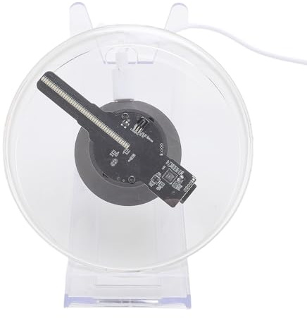 Sxhlseller Proyector de Ventilador de Holograma 3D, Proyector de Holograma 3D de 1080p con Control Remoto, Proyector de Pantalla Holográfica Portátil con Cubierta Protectora para Comercio,