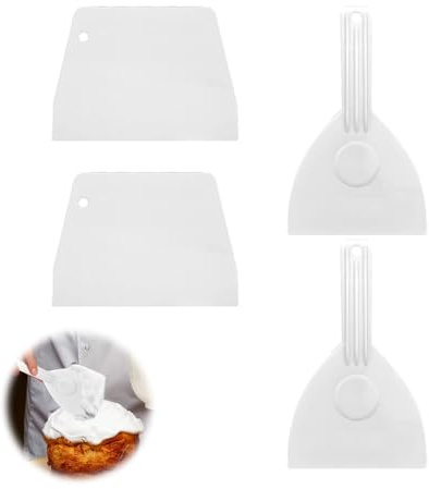 4 stycken degspatlar, degkort spatel degskärare pizzaspatel plastspatel kök degspatel flexibel uppsättning krämskrapa flexibel degskrapa med handtag för bakning kaka fondant