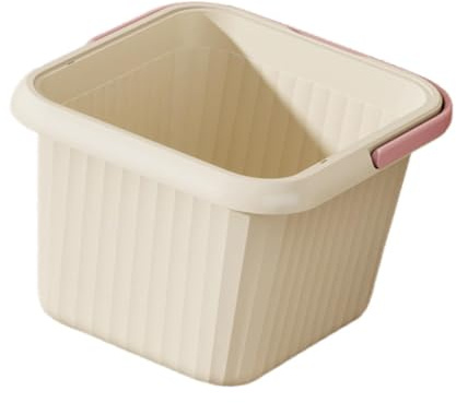 TISHITA Foot Bath Basin Vasca Pediluvio Ampia con Punti Massaggianti Sulla Base Bacinella Portatile per Ammollo Piedi Facile Da Trasportare Realizzata in PP D, Rosa