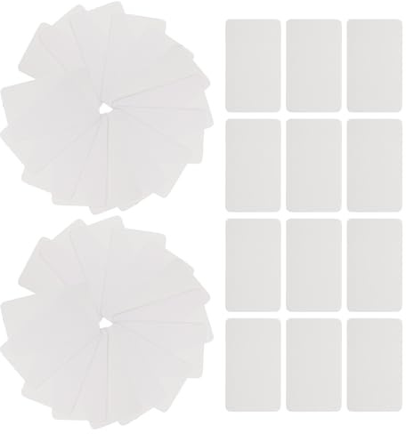 Alipis Fiches de Révision Vierges 200 Pcs Format Poche 9 X 54 CM Papier Cartonné Blanc Double Face Cartes Mémoire pour Apprentissage Scolaire et Mémorisation Vocabulaire