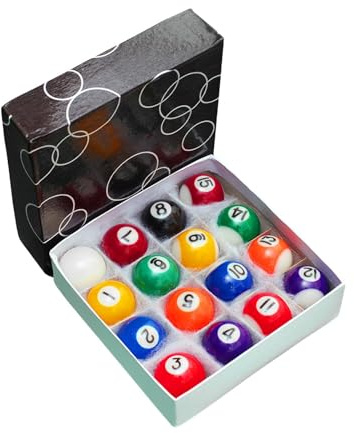 kesurpae Komplett set med mini-biljardbollar i harts, barnspel, litet biljardbord, tillbehör för hemmaspelrum. Små biljardbollar är endast lämpliga för biljardbord för, 38 mm