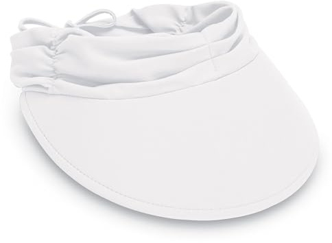 Wallaroo Women’s Aqua Sun Visor (White) – Packable, Adjustable Fit, Medium Size, UV Protection, Water-Friendly, Breathable, Lightweight Visor for Beach, Poolside, Hiking, and Outdoor Activities