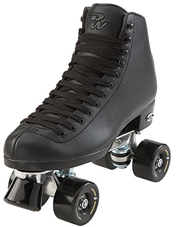 Riedell RW Wave Roller Skates for Men and Women - Durable Recreational Quad Skate with Padded, Precision Fit and High-Rebound Wheels, Roller Skates - Black, Size 7