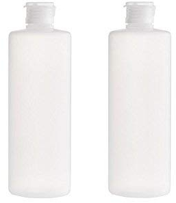 2PCS Transparent Refillable Empty Plastic Cosmetic Squeezable Vial Bottles Jar Pot with Flip Cap Toner Lotion Shower Gel Shampoo Storage Container (400ml/14oz)
