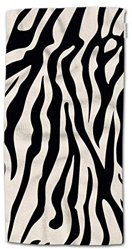 HGOD DESIGNS Zebra-Handtücher, afrikanischer Zebradruck, schwarz-weißes Muster, 100 % Baumwolle, weich, für Bad, Küche, Hotel, Spa, 38,1 x 76,2 cm