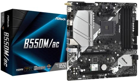 ASRock AM4 AMD B550 SATA 6Gb/s Micro ATX AMD Motherboard Model B550M/AC