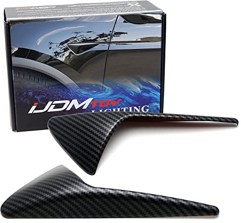 iJDMTOY Matte Finish Black Carbon Fiber Style Side Marker Decoration Cover Trims Compatible with Tesla Model 3 S X Y Autopilot 2.0 Side Marker/Camera