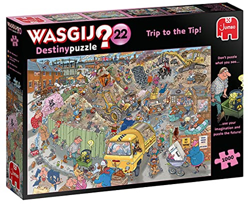 Wasgij Destiny 22, A Trip to the Tip - 1000 Piece Jigsaw Puzzles for Adults - Colourful, Challenging & Brainteasing Adults Jigsaw Puzzle, Puzzle the Future - 100% Recycled Cardboard, 1000pcs - Jumbo