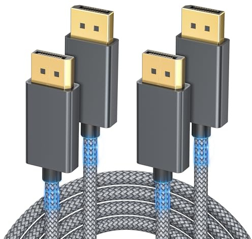 Itramax DisplayPort Cable for Laptop 10FT/2Pack,8K 60Hz DP1.4 Male Ultra High Speed Cord for PC/TV/Gaming Monitor,Support HBR3 Bandwidth of 32.4Gbps,4K@144Hz,2K@165Hz,1080P@240Hz,DP 1.2 Compatible,3M