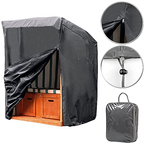 Royal Gardineer Strandkorbhülle: Strandkorb-Abdeckplane, 420 D Oxford-Gewebe, 130x170x100 cm, 170 g/m² (Schutzhüllen für Strandkorb, Hülle, Winterschutz Hauben)