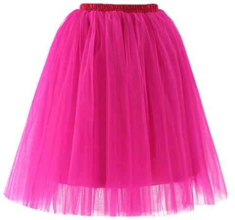 Karneval Damen 80er Puffy Tüllrock Tütü Röcke Tüll Petticoat