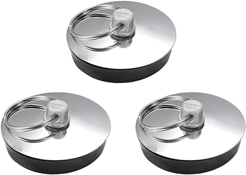 EUIOOVM Gummi Abflussstopfen, Waschbecken Stopfen, 3 Pack 47-42mm Waschbeckenstöpsel, Spültisch Stopfen mit Haken, Abfluss Stöpsel für Spüle, Drain Stopper Plug für Küche Badewanne Bad