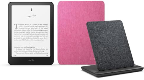 Kindle Paperwhite Signature Edition (version 2024) 32 GB sans publicité, une couverture en tissu Amazon et une station de chargement sans fil conçue pour Amazon