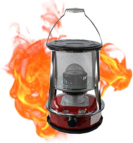 BomDog Estufa de Queroseno para Interior, Estufa de Petróleo Portátil, sin Electricidad, para Tienda de Campaña, Al Aire Libre, con Bolsa de Almacenamiento Y 5 Mechas/4.6L-Red