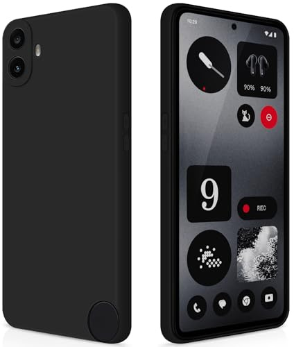 GiiYoon Hülle Kompatibel mit Nothing CMF Phone 1, Hochwertiges Liquid Silicone Case, Rundumschutz Handyhülle, Kratzfestes Weiches Mikrofaserfutter- Schwarz