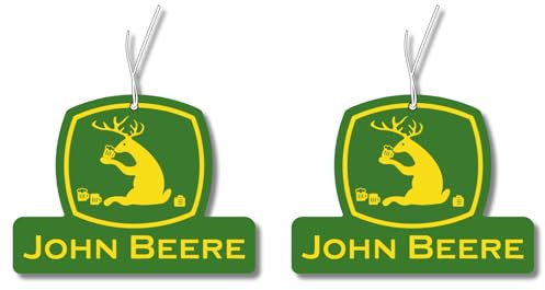2x Duftbaum mit John Beere, Auto lustig Duftspender, Duftbaum Auto tuning, Lufterfrischer, Duftanhänger Set Auto, Deere