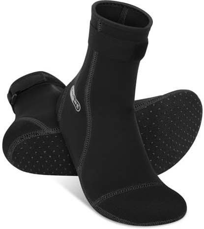 Gimilife Neopren strumpor, 3 mm surfstrumpor, strandvolleyboll tennisstrumpor för män och kvinnor, dykstrumpor för snorkling, simning, segling, kajak, Svart, Small