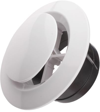 Griglia di ventilazione rotonda 100 mm – Valvola a disco bianca per tubo di ventilazione, rosetta di ventilazione per bagno, cucina, soffitto, prese d'aria da parete, condizionatori d'aria