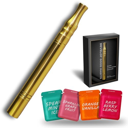 Smoking Cessation Treatments - Quit Bad Habit Air Device 12pcs Natural Flavor Refills Air Stick, Upgraded Version Smokeless Inhaler, Hand to Mouth Habit Support with Natural Scents