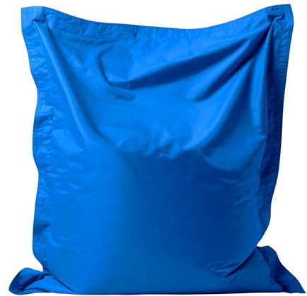 Bean Bag Bazaar Kids Bean Bag, Blue, Water Resistant Fabric, Floor Cushion, Beanbag for Indoor and Outdoor Use with Filling Included, 125cm x 100cm, Gaming, Bedroom, Playroom, Garden