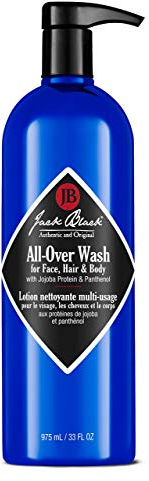 Jack Black All Over Wash Face, Body & Hair Cleanser, 33 Fl Oz – Citrus, Mint & Oakmoss – Mens Face Wash, Body Wash, Shampoo, Skin Care, Hair Care, Multi-Purpose Body Wash Men, Sulfate–Free