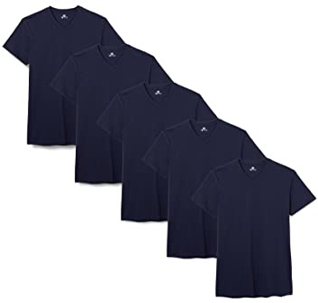 Lower East LE156 Camiseta para Hombre, Azul Oscuro (Paquete de 5), 2XL