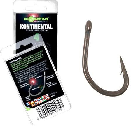 Korda Kontinental Size 1/Carp Fishing Hooks