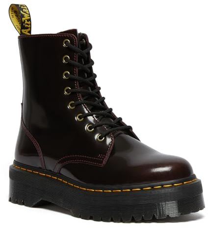 Dr. Martens Women's Jadon Arcadia Platform Leather Lace Up Boot Cherry Red-Cherry-7 Size 7