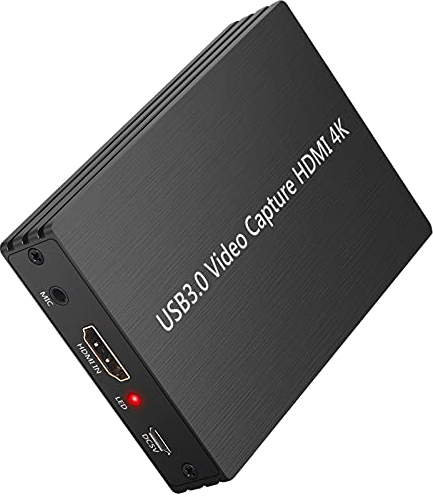 LiNKFOR HDMI Capture Card 4K Game Capture Card, HDMI zu USB 3.0 Live Video Capture mit 1080P HDMI Loop-Out Unterstützung Mic IN Audio Out für Windows 7 8 10 Mac OS YouTube OBS Twitch PS3 Wii U
