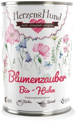HerzensHund® (12 x 400 g), cibo per cani biologico, con mela biologica per cani adulti, certificato biologico, ottimo cibo umido per cani adulti, confezione da 12