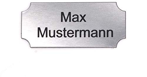 Gravurheim letterbox sign door sign incisione individuale nome | autoadesivo - personalizzato | plastica - plastica | molti colori e dimensioni (8x3,5cm Filetto, Argento-Nero)