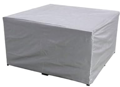 Cubierta para muebles de jardín, todos los tamaños, cubierta para muebles de jardín y para juegos de asientos rectangulares, rectangular para mesa de jardín, anti-UV, tejido Oxford 210D, gris, 120 x