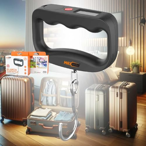 A2ZWORLD Digitale Reise-Koffer-Waage, tragbar, maximale Tragkraft 50 kg, mit LCD-Bildschirm zeigt Gewicht in Gramm/Kilogramm/LB/Unzen (Modell mit Haken)