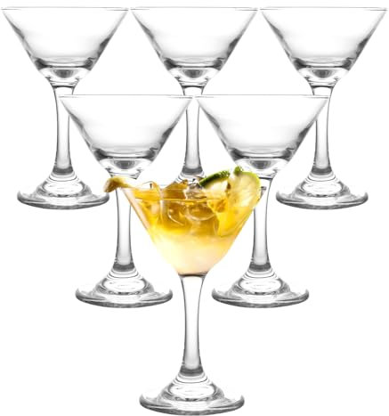 MUXHEL Martini Gläser 6er-Set, 120ml Martinigläser, martini glas, Cosmopolitan Gläser, Martini Glasses Set, Party Trinkgläser, für Zuhause, Partys & Co