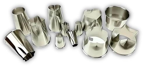 PARENCE.- Juego de 12 cortadores de galletas de acero inoxidable - Moldes para hornear, 3 tamaños diferentes (pequeño, mediano, grande) - Formas: redondo, flor, estrella, corazón