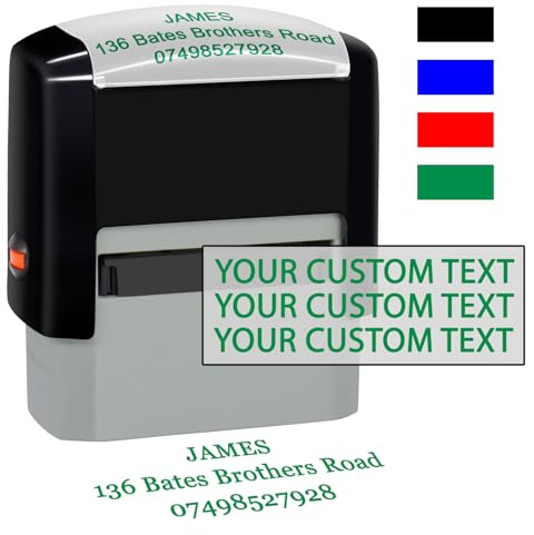 Personalised Stamp Custom Made Self-Inking Business Company Address Rubber Stamps Customised Return Address Stamp with Name Date Signature