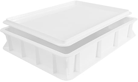 Pizza Lover® Pizzaballenbox mit Deckel – stabile Pizzateigbox 30x40x7,5 cm Gärbox für Pizzateig & Brotteig, stapelbar & lebensmittelecht – ideal für Kühlschrank - Pizza Zubehör