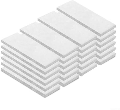 Manta aislante de fibra de algodón para chimenea, 24 pequeños, paquete grande, resistente al calor, fácil corte, quemador de etanol para interiores (2 x 4.7 pulgadas)