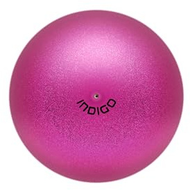 DRUNA Pelota de Gimnasia Rítmica de Metalizada + Glitter de PVC 17 cm 300 gr, Aparto de Gimnasia, Pelota de Ejercicio (Rosa)