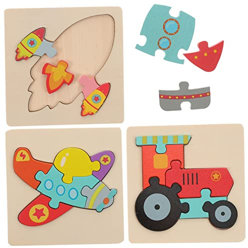 KONTONTY 3 Stück Puzzle rätselbuch laubsägen für DIY- Pädagogisches laubsäge Safe Toy Rätsel für Jungen Rätsel für Kleinkinder kleines Rätsel hölzern