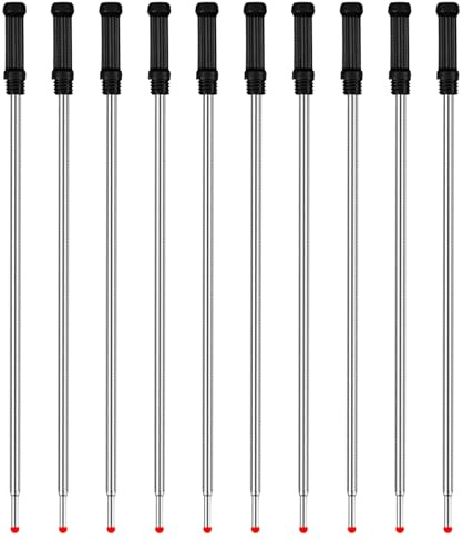 10 Pack Black Ballpoint Pen Refills Compatible with Cross 8513, Refills Medium Size Tip 11.6cm, Smooth Writing Ink Cartridges for Pens, Refillable Pens, Ideal for Office School (Black)