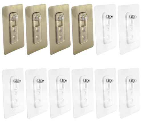 12 Piezas Tornillos de Adhesivo Transparente Extra Fuerte, Tornillos Adhesivos Desmontables, Sin Clavos y Dejar Rastro Tornillo Clavos Adhesivo para Cuarto Baño, Cocina, Trastero, Paredes Alicatadas