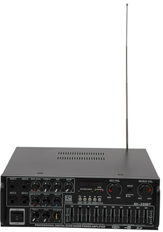 DAHAD Hi-Fi-förstärkare, stereomottagare, mini Bluetooth stereo ljudförstärkare, 400 W 4 kanaler digital slutförstärkare ljudförstärkare med surroundhögtalarutgång, för hemmabio