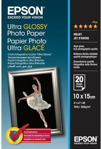 Epson C13S041926 Ultra Gloss Photo Paper 300G 20 A6 10 x 15 cm (A6) Carta fotografica